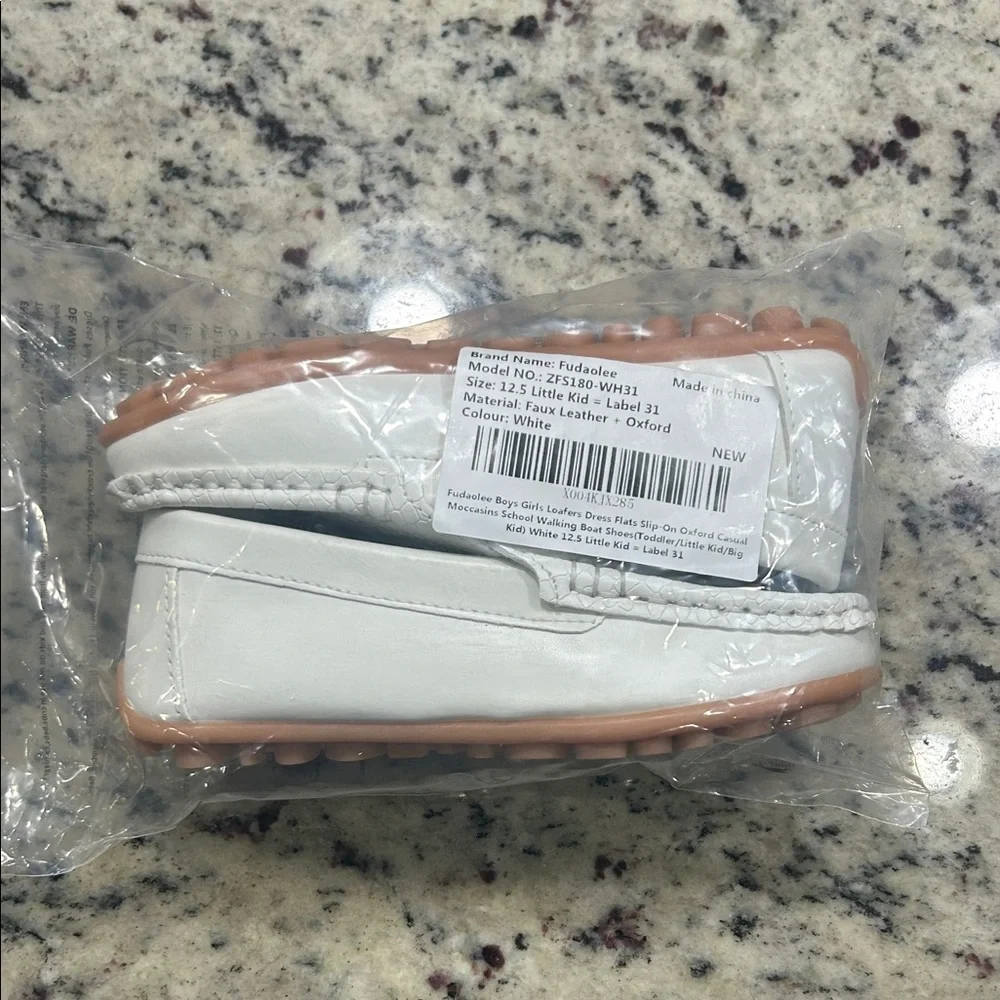 White Kids Moccasins
